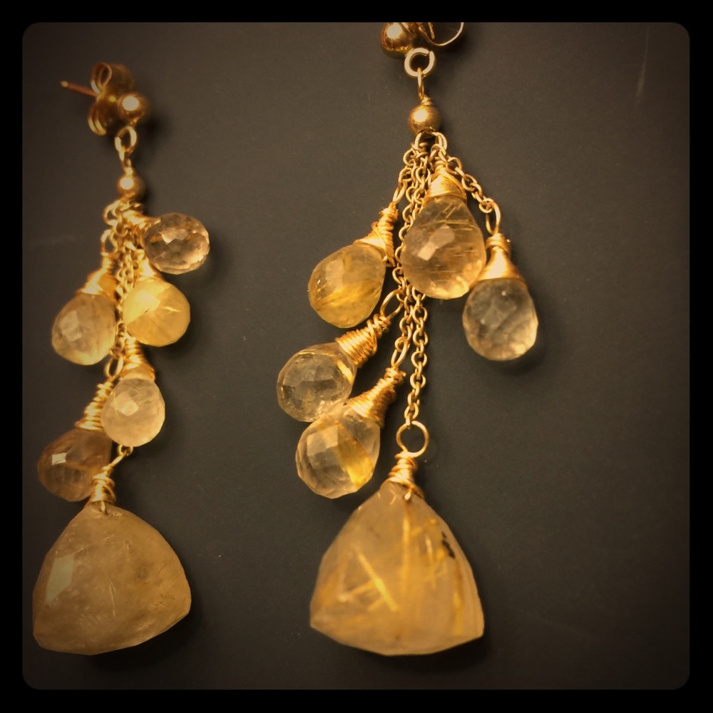 Rutilated quartz earrings